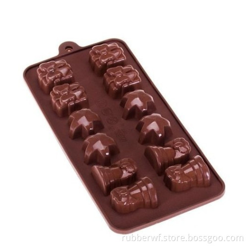 12 Cavity Silicone Xmas Cake Chocolate Cookie Mold Pan